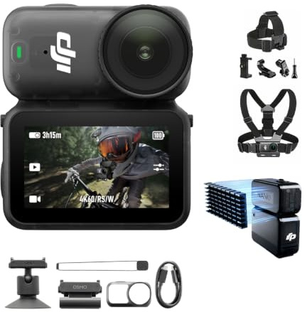 DJI Osmo Nano Standard Combo 64GB mit Fahrrad Set + Kühlwerkzeug- 4K/60fps | kleine Mini-Cam mit 1/1,3″ Sensor, 143° Weitwinkel-Video, 200 min Akku, überall anbringbar, wasserdicht POV-Kamera