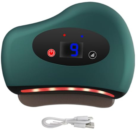 Racloir Pied Chauffant Lumière Rouge - Appareil 3-en-1 Muscles Grattage Avec 9 Niveaux Vibration Et Chaleur 42°C | Outil Fascia Massage Portable Sans Fil Pour Pieds, Mollets, Cou, Épaules Et Dos | Mas