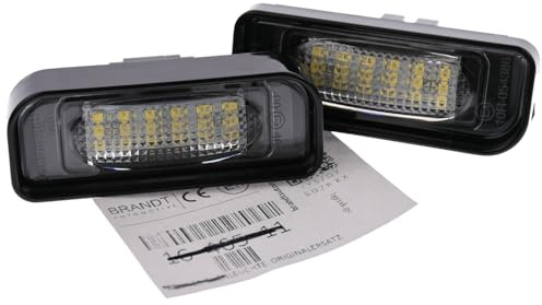 BRANDT AUTOMOTIVE Kennzeichenleuchten LED kompatibel mit Mercedes Benz W220 S-Klasse auch AMG S63 S55 S65 1999-2005 Kennzeichenbeleuchtung