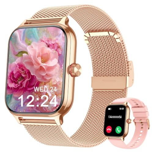 LODIMEKE 1.96 Smartwatch Uomo Donna, Orologio Fitness con Chiamate e Pressione Sanguigna, Cardio Contapassi Sonno, 100+ Sport, Sveglia Calcolatrice, AI Assistente, Regalo per iPhone Android