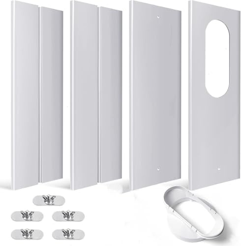 Universelle Klimaanlage Fensterabdichtung für mobile Klimaanlagen, Upgrade Nahtloses Design, 4 Paneele (je 10x43 cm), Verstellbar bis 140 cm - Effizienter Abluftschlauch Fensterdurchführung