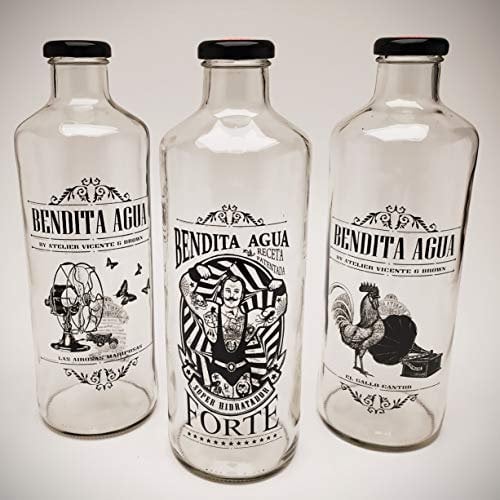 Botellas de cristal Lot de 3 bouteilles en verre 1 litre Collection Circus