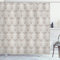 ABAKUHAUS Damast Duschvorhang, Königliche Taupe-Ton, Stoffliches Gewebe Badezimmerdekorationsset mit Haken, 175 x 220 cm, Taupe Weiß