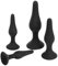Belmalia 4x Plug Anali con Ventosa Forte, Dildo Silicone per Giocattolo Erotico Liscio e Flessibile, S + M + L + XL, Butt Plug Nero