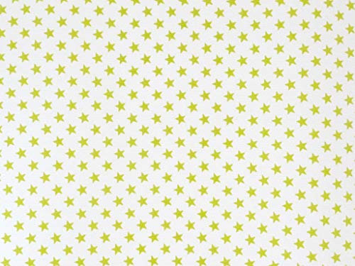 Stoffeldorado - Dekostoff Meterware, Sterne Apfelgrün, 280 cm Breite