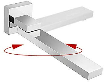 Wanneneinlauf 1/2 Zoll Badewanneneinlauf 180° Schwenkbarer Wannenarmatur Messing Wandmontage Wanneneinlauf Badewanne, 260 mm Einlauf Zulauf, Chrome Finish