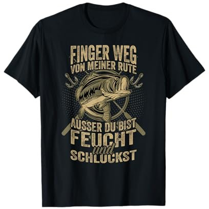 Angler Geschenke für Männer Finger Weg angeln Angel Rute T-Shirt