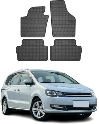 OMAC Fußmatten für VW Sharan 2010-2023 Gummi 4X Schwarz | 5 sitze 7537485, Automatten, Gummimatten, Allwetter, Antirutsch, fahrzeugspezifisches Produkt, wasserdicht