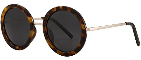 JOOX Runde Sonnenbrille Damen Polarisiert UV400 Schutz, Retro Metall Brille Groß
