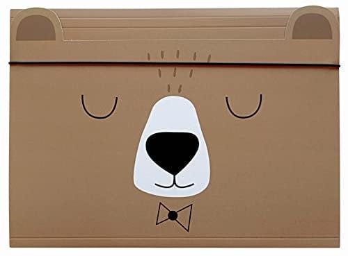 Sammelmappe A5 - Gummizug Zeichenmappe für Kinder - aus Starkem Karton - Soft-Touch - Innen und Außen Bedruckt - Lustige Form - Bär