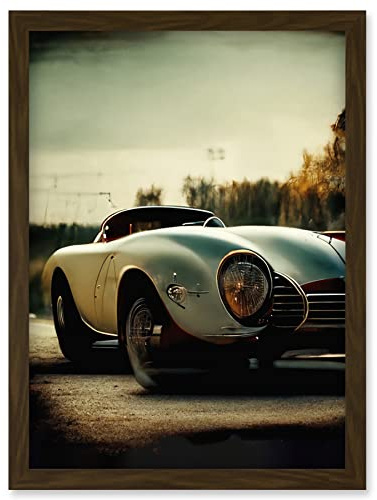 Doppelganger33 LTD Classic Sports Car Cinematic Beauty Shot Nostalgic Print Artwork Framed Wall Art Print A4