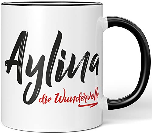 JUNIWORDS Tasse, Aylina, die Wundervolle, Schwarz (5213575)