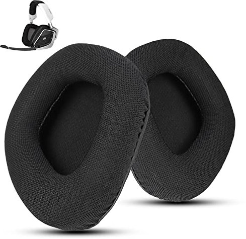 Wzsipod Cuscinetti auricolari di ricambio specializzati per le cuffie da gioco Corsair Void Pro Wireless/Wired, compatibili con le cuffie Corsair Void Elite per PC, vestiti morbidi (nero)