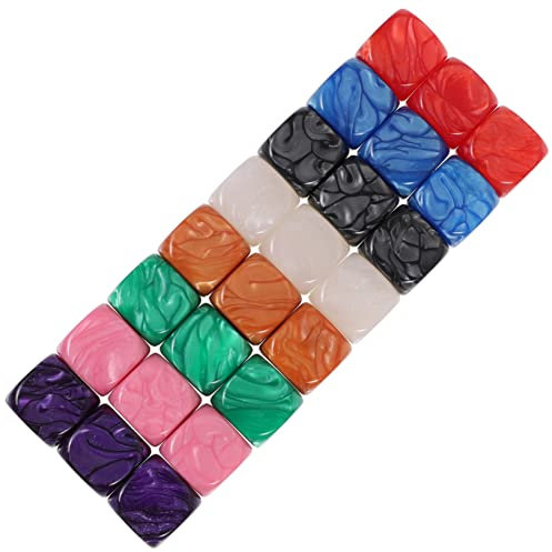 FOYTOKI Polyederwürfel 24 Stücke Blanko Würfel Farbige Würfel Party Liefert DIY Handwerk Würfel Nach Maß Würfel Acryl Schachbrett Party Würfel Kinder Fingerspitzenspielzeug