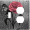 Blush Pink Grey Rose Flower 2 Gang Lichtschalter Abdeckung Dekorative Kombination Einzelnebel Duplex Steckdosenabdeckungen Wandplatte Elektrische Schaltplatte für Bauernhaus Badezimmer Heimdekoration