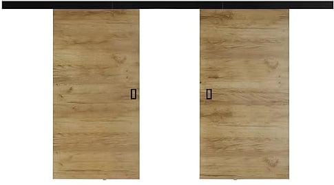 KIER FURNITURE Türen Werdi DUO 212 Moderne Schiebetüren - Wandschiebetür - Universal Links und Rechts - Metallschiebesystem - Robust, Haltbar - Stabil, Langlebig - Eiche Craft B212xH205xT1,6 cm