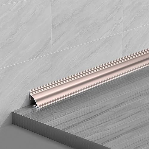 TEN-HIGH 2 Stücke Aluminium Ecklinien Kantenzierleiste,1000 * 30 * 23mm Quadranten Kabelkanal,Aluminiumprofile für Heimwand-Inneneckendekoration,hell gold
