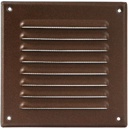 Vent Systems - Grille d'aération carrée en métal marron de 12,7 x 12,7 cm (intérieur) - Déflecteur d'air - Grille d'aération intégrée pour salle de bain, maison, bureau, cuisine - 16,5 x 16,5 cm