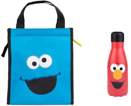 Grupo Erik Picknicktasche Kühltasche Klein Sesamstraße Lunchtasche + Trinkflasche Edelstah Thermosflasche 260 ml Sesamstrasse Fanartikel
