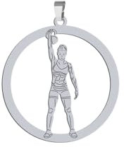 Anhänger Silber Kettlebell Frau GRATIS GRAWER
