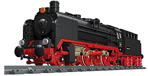 Lumivive Technik Dampflok Zug Baustein mit Eisenbahn Schienen, Lokomotive Modeleisenbahnen Eisenbahn Geschenke 1173 Klemmbausteine