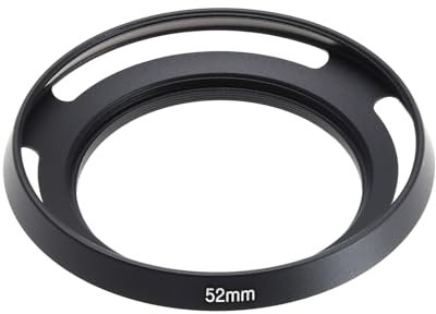 EMSea Pare-Soleil d'objectif 52 mm Compatible avec Objectif FUJINON XC15-45 mm F3.5-5.6 OIS PZ Compatible avec Fuji Fujifilm X-A5 X-T100 Trou Transparent 49 mm, Noir