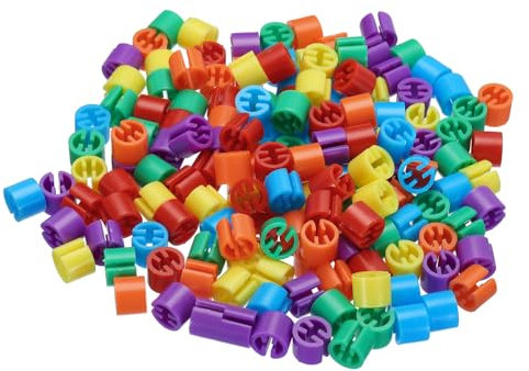QUARKZMAN Kleiderbügel-Marker, Leere Etiketten für 3,5 mm Stangen zur farblichen Kennzeichnung von Kleidungsstücken Rot/Grün/Gelb/Blau/Lila/Orange, 150 Stück