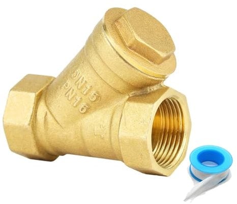 Brass Y Strainer, 1/2 Female Thread Y Shaped Strainer Filter Valve Connector for Water Oil Separation
