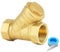 Brass Y Strainer, 1/2 Female Thread Y Shaped Strainer Filter Valve Connector for Water Oil Separation