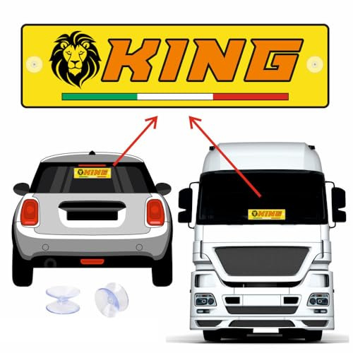 GFD Targa Espositiva per Auto e Camion con Nome Frase e Foto, Alluminio Rigido e Sistema di Fissaggio a Ventosa - per Abbellire Macchina o Tir - Dimensioni 36x11cm,48x11cm o 20x40cm (36x11 cm)
