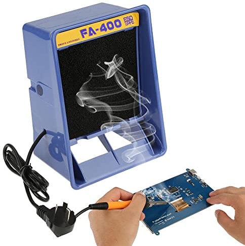 FA-400 Solder Fume Extractor Bench Top Soldering Solder Smoke Absorber, 30W Solder Smoke Absorber Welding Exhaust Fume Extractor Portable Extractor Fan, Absorbs Up to 80 Percent of The Odors