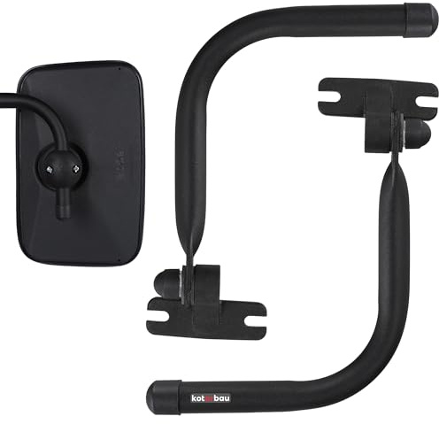 KOTARBAU® Spiegelarm für Traktor Spiegel, Universal Spiegelhalterung ⌀18 mm | Universal Spiegelhalter für Traktor Außenspiegel links/rechts, Stabile Spiegelbefestigung, Aluminium, Schwarz, 2er Set