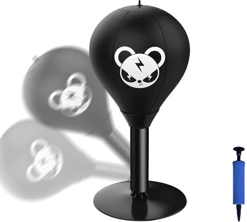 TOATELU 1 sac de frappe de bureau : sac de frappe de table avec ventouses puissantes, balle de frappe de bureau qui soulage le stress, punchball, bureau debout, cadeaux amusants pour chef, collègues,