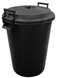 JARDIN202 - Cubo de Basura Industrial Robusto de 100 Litros - Contenedor de Residuos Duradero y Fácil de Limpiar | 100 litros (Negro)