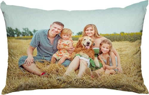MFGCH Personalisiertes Kissen Fotokissen, Seitenschläferkissen, Doppelseitiger Druck Fotokissen, Optionaler Kisseneinsatz,Personalisierte Geschenk-Idee, Geburtstag, Valentinstag,35X50cm