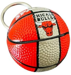 Generico Boule porte-clés compatible avec NBA Bulls couleur orange et argent Basket Gadget accessoires idée cadeau homme femme enfant pendentif créatif 3D, orange., Taille Unique