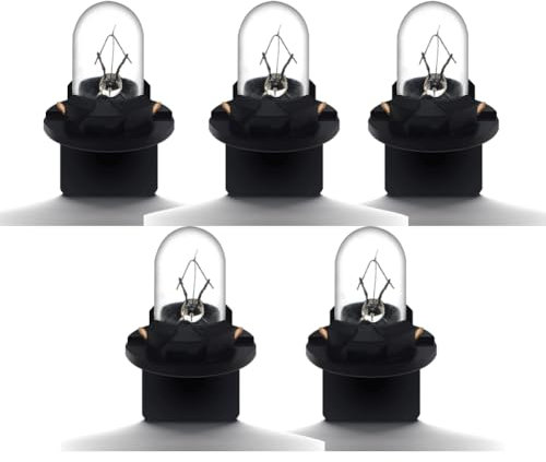 SOFOC-T10 (Douille Rainurée) W5W 168 194 Ampoules Miniatures Halogènes Pour Plafonnier de Voiture Feux de Position Latéraux Feux de Plaque d'Immatriculation etc 12V 5W Blanc Chaud 5pcs