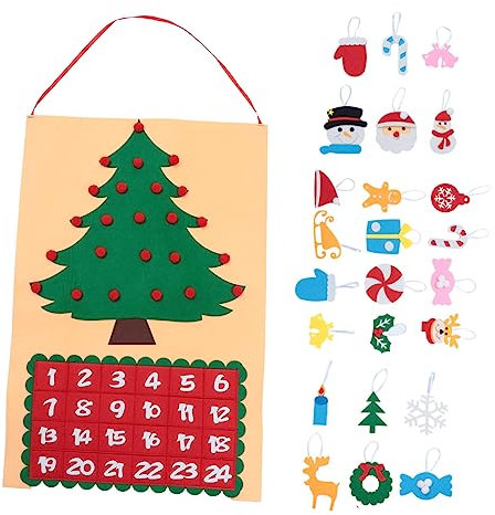 Amosfun 1 Satz Kalender aus Filz Weihnachts-Countdown-Kalender adventskalender weihnachten selber machen weihnachtsbaumdeko weihnachtsbäume geschmückt weihnachtsbaum kalender gefühlt