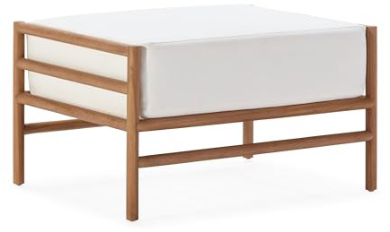 REPOSAPIES 78X60X44 MADERA TECA/TELA BLANCO