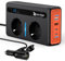 RoyPow Auto Spannungswandler 300W Wechselrichter DC 12V to AC 230V mit 2 Steckdosen und 4 USB Ports Schnelles Aufladen KFZ Ladegerät mit Zigarettenanzünderstecker