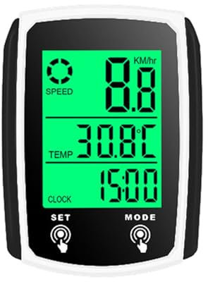 Fahrrad-Tachometer, Fahrrad-Tachometer, Kabellos, rutschfest, Silikon, GPS-Fahrradcomputer, Fahrrad-Tachometer, Outdoor-Radfahren (Weiß und Schwarz)