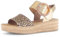 Gabor Damen Plateausandalen, Frauen Sandalen,bequem,Sommerschuhe,Freizeitschuhe,offene Schuhe,Strandschuhe,Dicke Sohle,Natur/Gold,36 EU / 3.5 UK
