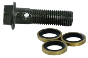 Vis Creuse de Remplacement à Double Boulon Banjo M10 X 1.25, Compatible avec Les écrous et boulons de Frein de Moto(Double tubing Screw)