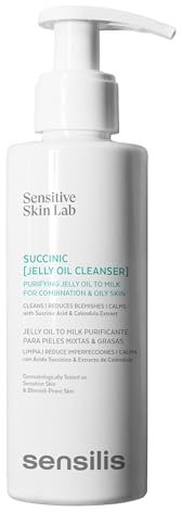 Sensilis Succini Jelly Oil Cleanser Reinigungsgel gegen Unreinheiten, seeboregulierend, feuchtigkeitsspendend und wärmend, mit Succiniumsäure, für empfindliche Haut, 150 ml