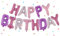 Rosa Lila Happy Birthday Ballons Banner,Happy Birthday Luftballon Girlande 16 Zoll Silver Folie Happy Birthday Folienballon Luftballon Helium Ballon Geburtstagsballon Banner für Geburtstag Party