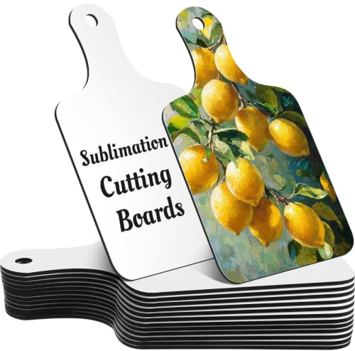 Patelai 12 Pcs Sublimation Cutting Board Blanks 9.06 x 5.51 in | Handle Design, Heat Transfer Sublimation Craft Projects, Hardboard Material for Kitchen Decoration and Charcuterie Serving