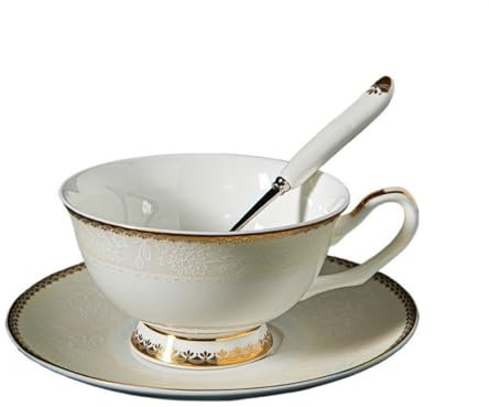 Kaffeetasse, Kaffeetassen-Set im geprägten Stil, gehobenes Britisches Teeservice, leichte, Exquisite Tassen aus Knochenporzellan, Teetasse
