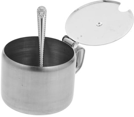 AUTSUPPL Gewürzglas quadratischer Behälter Zinn Kit Langhantel Gewürzbehälter Törtchen edelstahlbehälter gewürzaufbewahrung süßer Zuckerbehälter Zuckerdose aus Stahl Rostfreier Stahl Silver