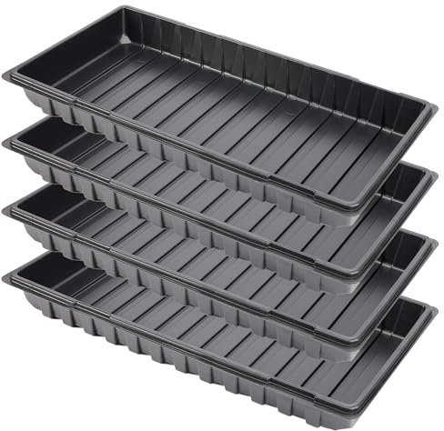 Garronda Anzucht Schale Pflanzschale Gewächshaus Anzuchtplatte Anzuchtschale Keimschale, Ideal für Pflanzen, Anzuchten, Garten GD-0065 (60x30 cm; Schwarz; 4 Stück)