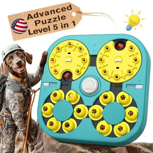 KADTC Dog Advanced Level 5 in 1 Puzzle Toys For Smart Small/Medium/Large Dogs Expert Difficult Challenging Interactive Puzzles Toy Cognitive Intelligence Training Brain Mental Stimulation Mind Games